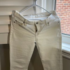 7 For All Mankind White Crop Jeans